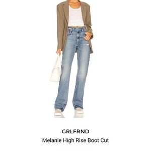 Grlfrnd The Melanie High Rise Boot Cut Cotton Denim Jeans 23